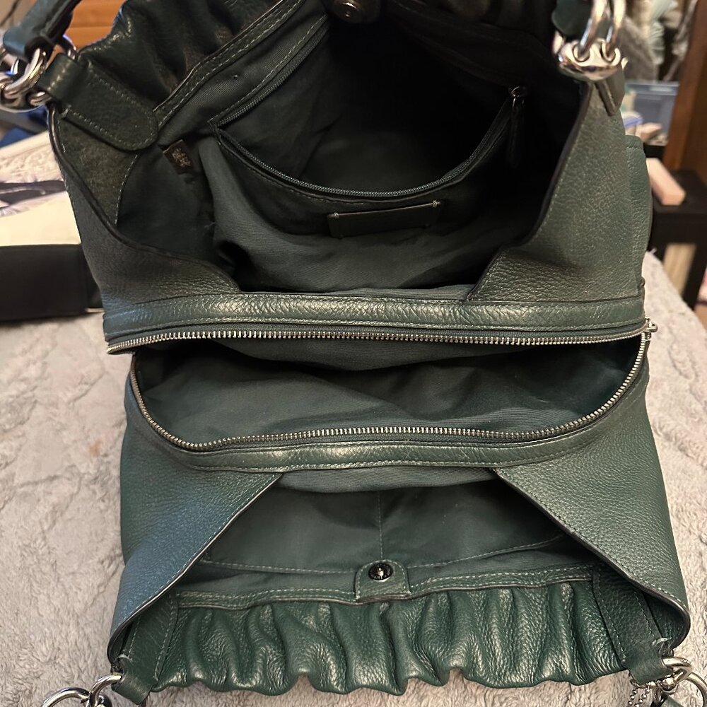 Coach C1454 Maya Leather Large Shoulder Bag-Tote Green - Picture 2 of 5